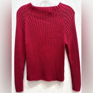 Women’s byDesign Red Ribbed Mock Neck Knit Sweater Size M